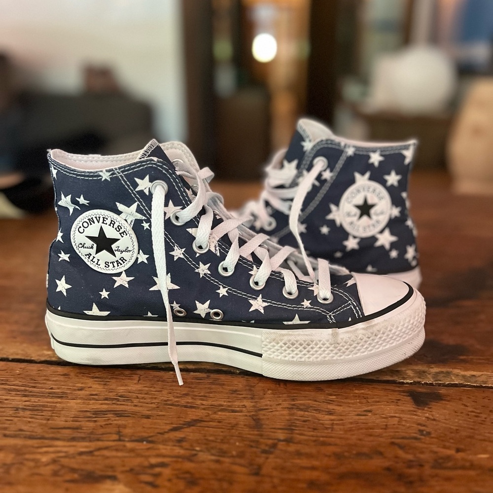 Converse Navy and White Star High-Top Sneakers